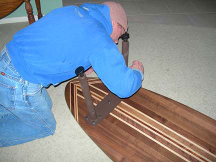 Surfboard Coffee Table Attaching Legs